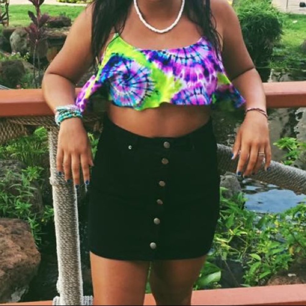 black jean skirt